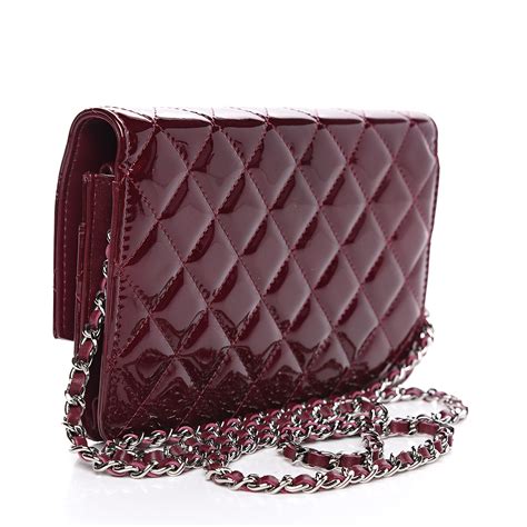 chanel patent quilted wallet on chain|Chanel wallet on chain.